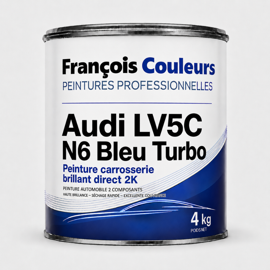 Peinture carrosserie brillant direct 2K Audi LV5C N6 Bleu Turbo - 4 kg