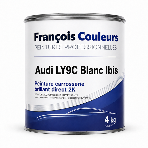 Peinture carrosserie brillant direct 2K Audi LY9C Blanc Ibis - 4 kg
