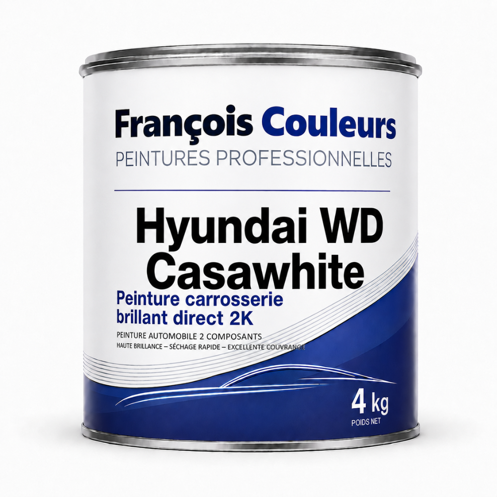 Peinture carrosserie brillant direct 2K Hyundai WD Casawhite - 4 kg