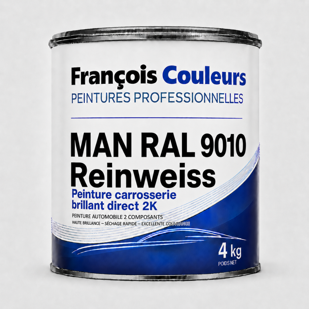 Peinture carrosserie brillant direct 2K MAN RAL 9010 Reinweiss - 4 kg