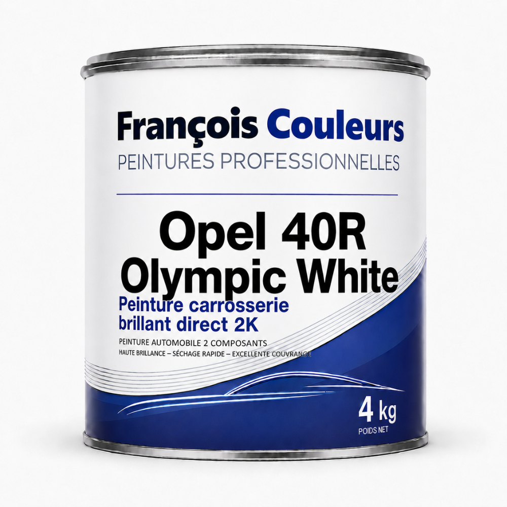 Peinture carrosserie brillant direct 2K Opel 40R Olympic White - 4 kg