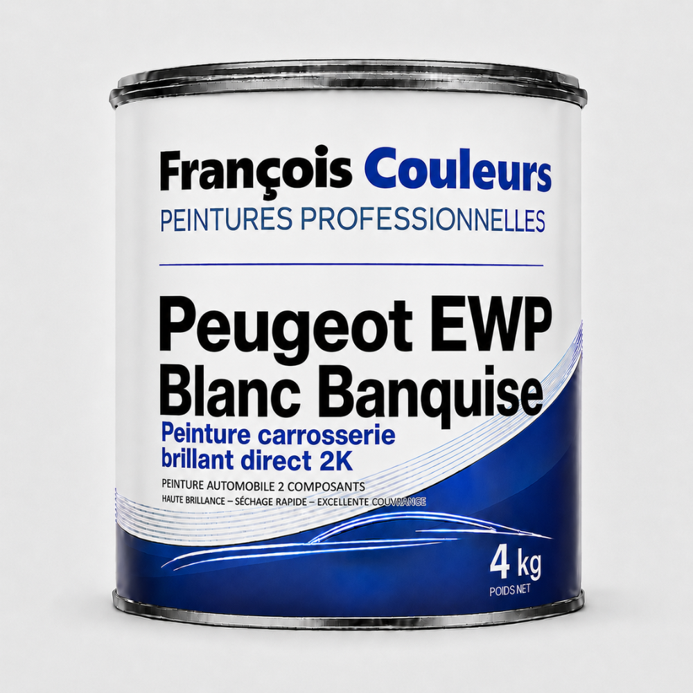 Peinture carrosserie brillant direct 2K Peugeot EWP Blanc Banquise - 4 kg
