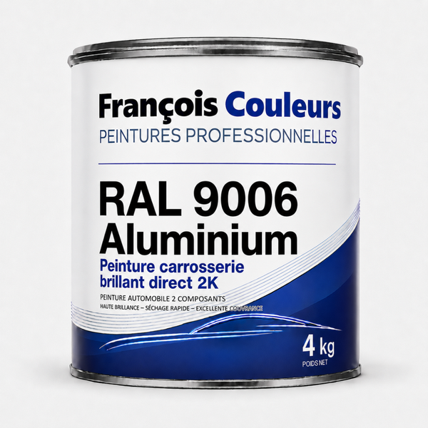 Peinture carrosserie brillant direct 2K RAL 9006 Aluminium - 4 kg