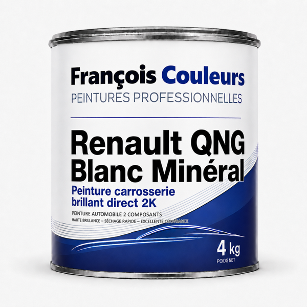 Peinture carrosserie brillant direct 2K Renault QNG Blanc Minéral - 4 kg