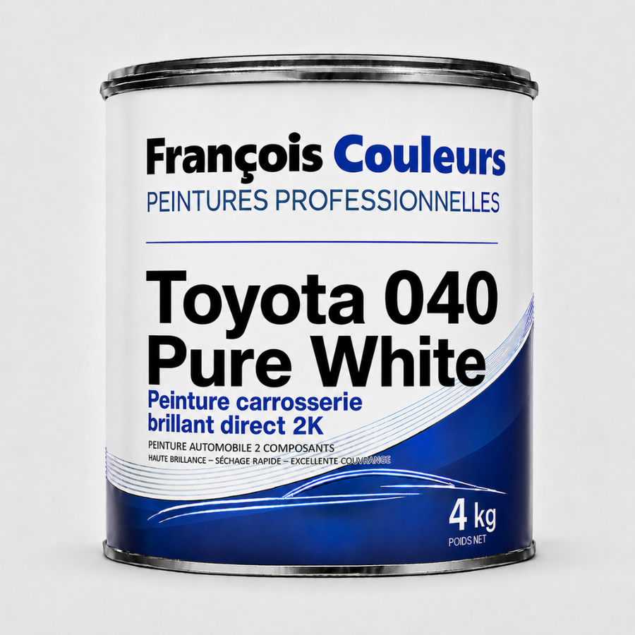 Peinture carrosserie brillant direct 2K Toyota 040 Pure White - 4 kg